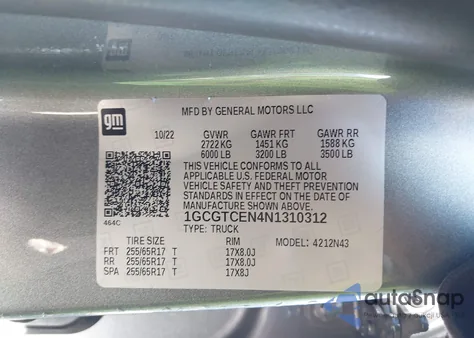 2022 Chevrolet Colorado 4Wd Short Box Lt из США, поврежденный, VIN 1GCGTCEN4N1310312